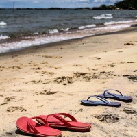 Beach sandals on Lake Malawi