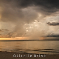 Storm clouds and sunrise over Lake Malawi