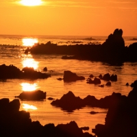 Onrust Rivier sunset over ocean